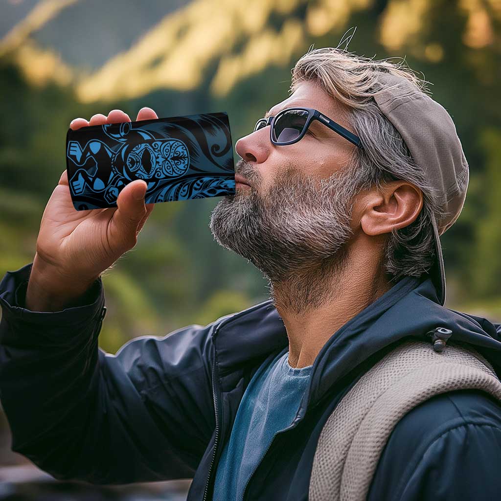 New Zealand Lawn Bowls Custom 4 in 1 Can Cooler Tumbler Blue Maori Warrior Tribal Silver Fern - Polynesian Pride