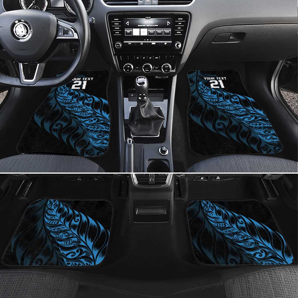 New Zealand Lawn Bowls Custom Car Mats Blue Maori Warrior Tribal Silver Fern - Polynesian Pride