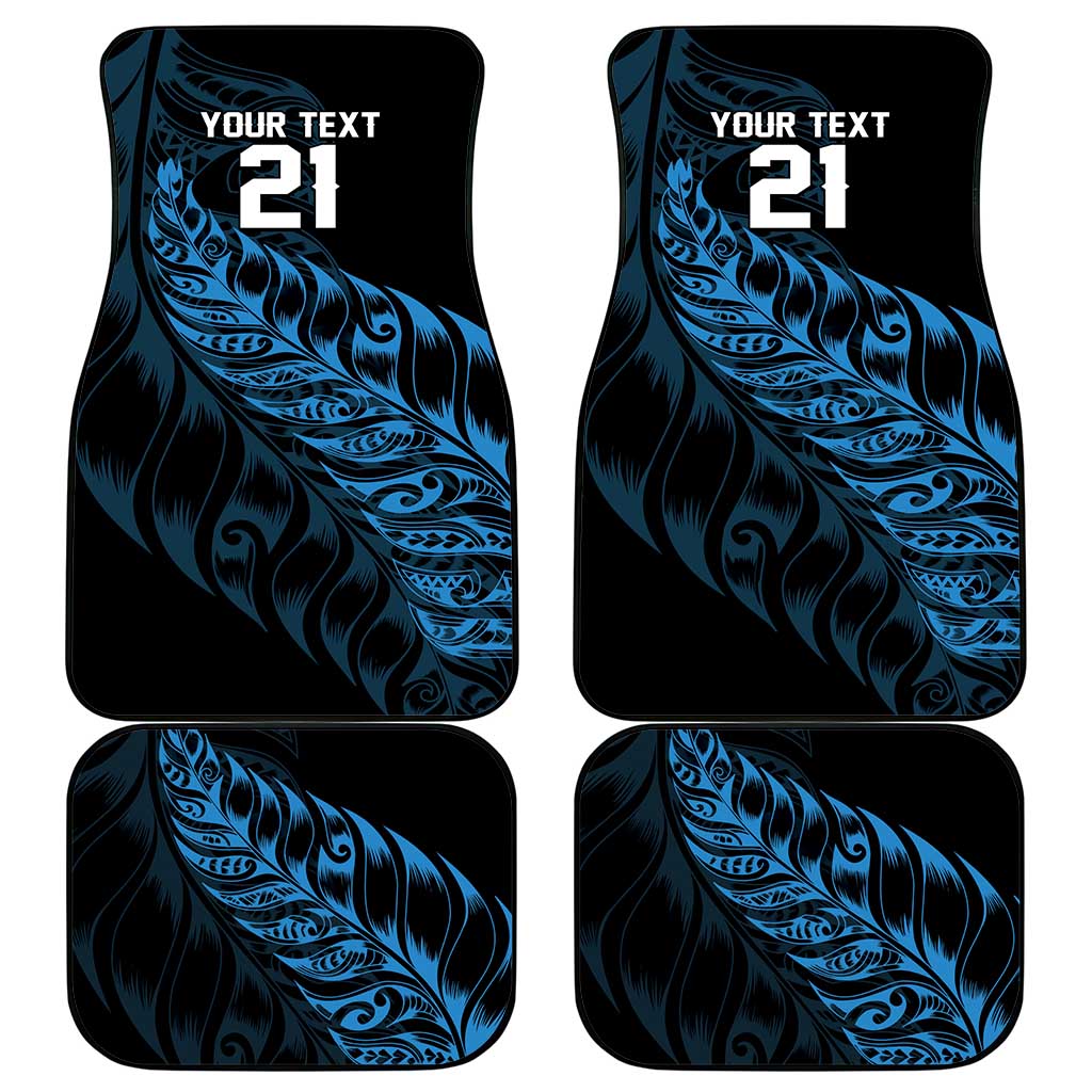 New Zealand Lawn Bowls Custom Car Mats Blue Maori Warrior Tribal Silver Fern - Polynesian Pride
