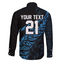 New Zealand Lawn Bowls Custom Family Matching Summer Maxi Dress and Hawaiian Shirt Blue Maori Warrior Tribal Silver Fern - Polynesian Pride