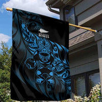 New Zealand Lawn Bowls Garden Flag Blue Maori Warrior Tribal Silver Fern - Polynesian Pride