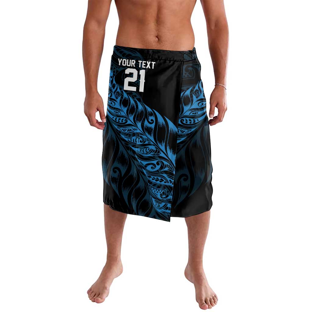 New Zealand Lawn Bowls Custom Lavalava Blue Maori Warrior Tribal Silver Fern - Polynesian Pride