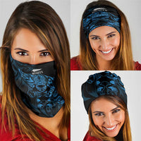 New Zealand Lawn Bowls Neck Gaiter Blue Maori Warrior Tribal Silver Fern - Polynesian Pride