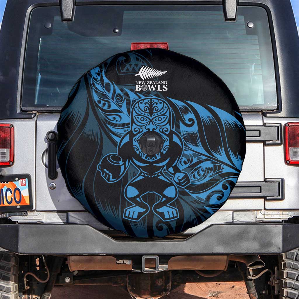 New Zealand Lawn Bowls Spare Tire Cover Blue Maori Warrior Tribal Silver Fern - Polynesian Pride