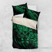 New Zealand Lawn Bowls Bedding Set Green Maori Warrior Tribal Silver Fern - Polynesian Pride