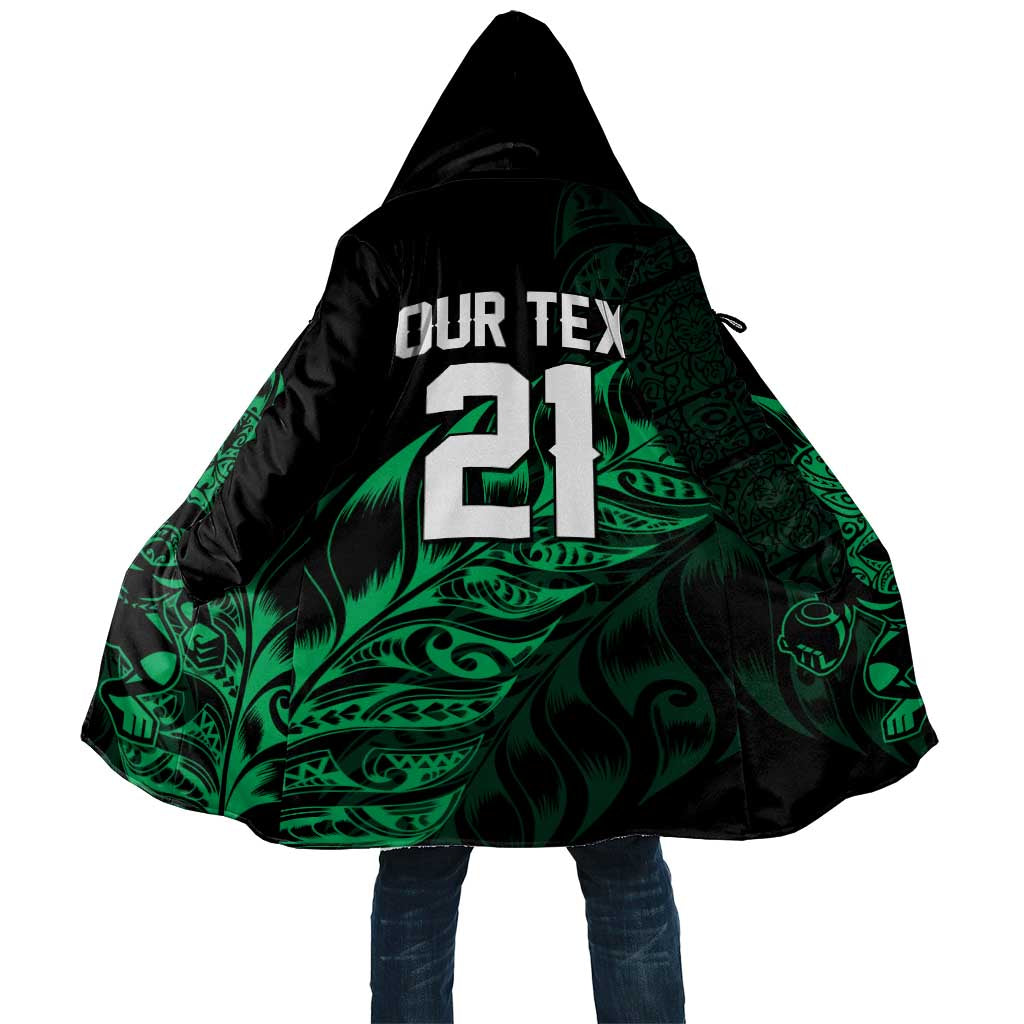 New Zealand Lawn Bowls Custom Cloak Green Maori Warrior Tribal Silver Fern - Polynesian Pride