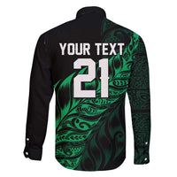 New Zealand Lawn Bowls Custom Family Matching Short Sleeve Bodycon Dress and Hawaiian Shirt Green Maori Warrior Tribal Silver Fern - Polynesian Pride