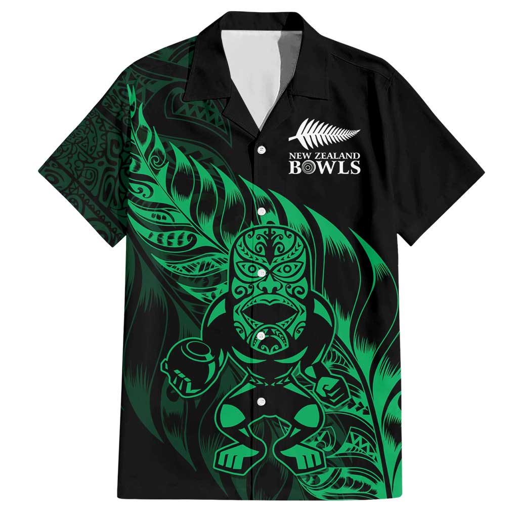 New Zealand Lawn Bowls Custom Hawaiian Shirt Green Maori Warrior Tribal Silver Fern - Polynesian Pride