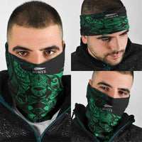 New Zealand Lawn Bowls Neck Gaiter Green Maori Warrior Tribal Silver Fern - Polynesian Pride