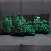 New Zealand Lawn Bowls Pillow Cover Green Maori Warrior Tribal Silver Fern - Polynesian Pride