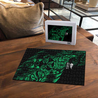 New Zealand Lawn Bowls Puzzle Green Maori Warrior Tribal Silver Fern - Polynesian Pride