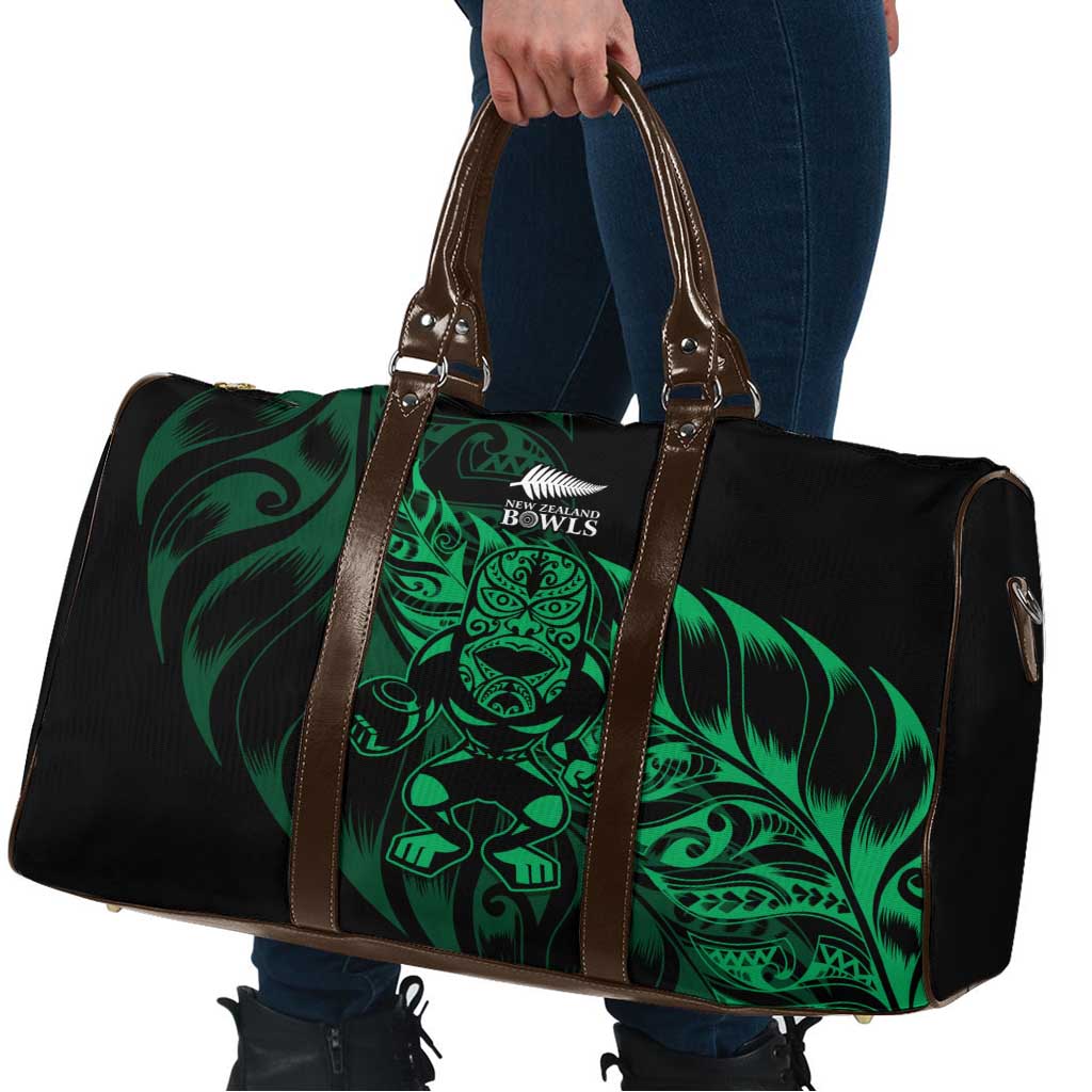 New Zealand Lawn Bowls Travel Bag Green Maori Warrior Tribal Silver Fern - Polynesian Pride