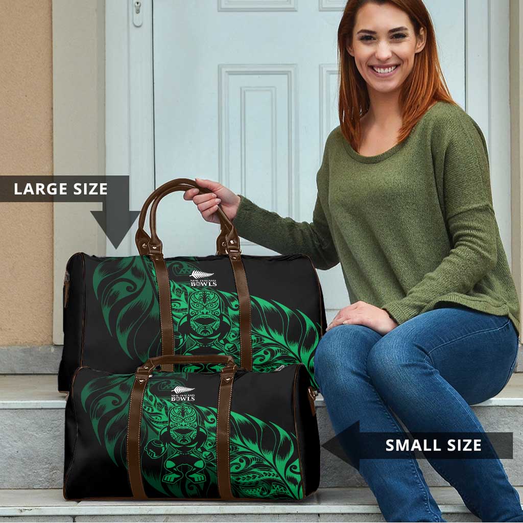 New Zealand Lawn Bowls Travel Bag Green Maori Warrior Tribal Silver Fern - Polynesian Pride