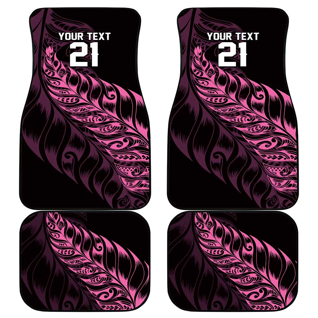 New Zealand Lawn Bowls Custom Car Mats Pink Maori Warrior Tribal Silver Fern - Polynesian Pride