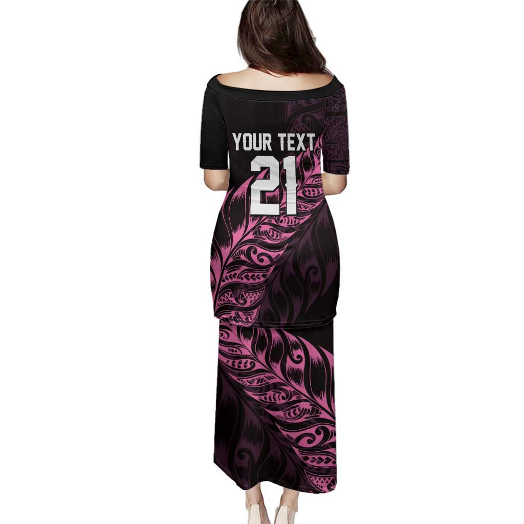 New Zealand Lawn Bowls Custom Family Matching Puletasi and Hawaiian Shirt Pink Maori Warrior Tribal Silver Fern - Polynesian Pride