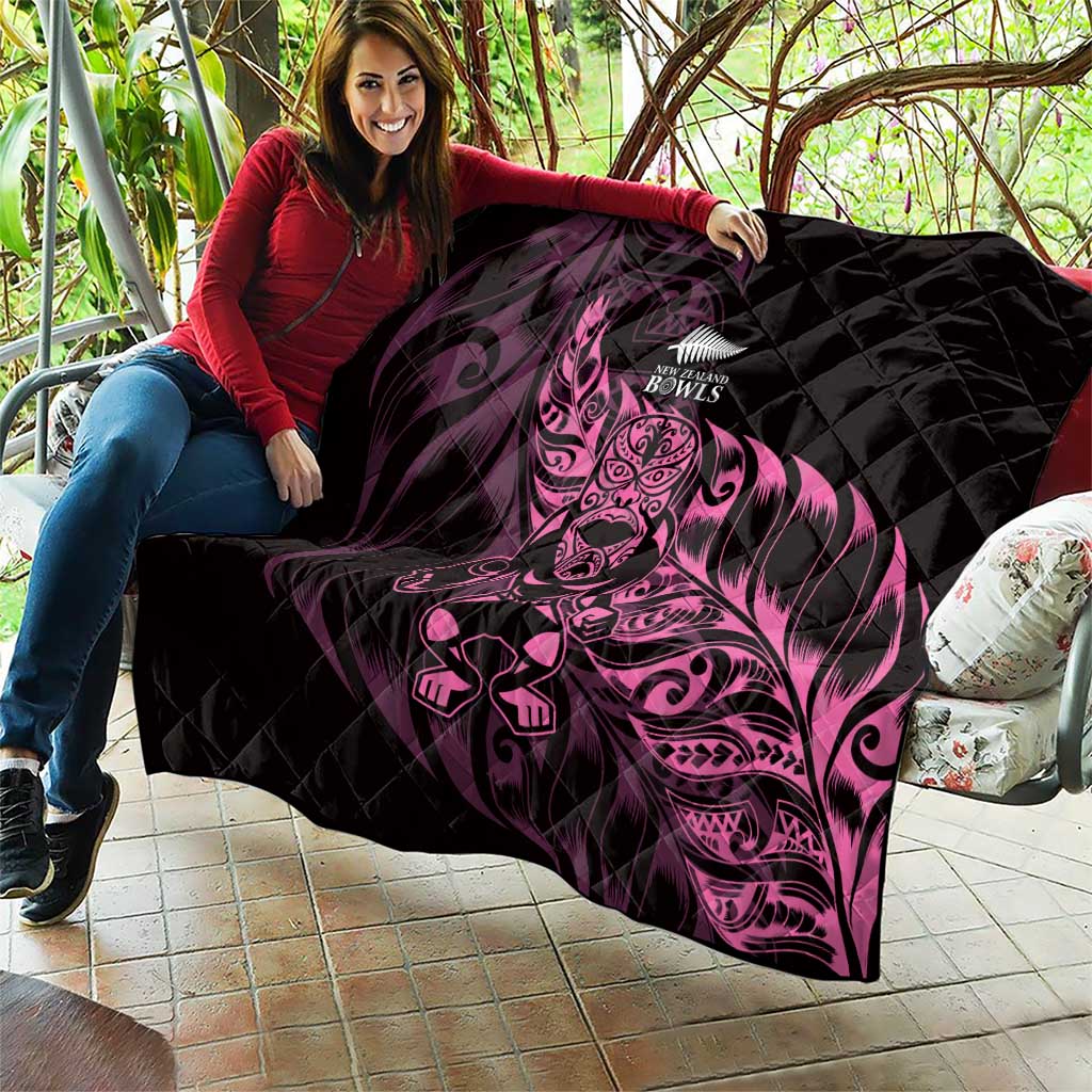 New Zealand Lawn Bowls Quilt Pink Maori Warrior Tribal Silver Fern - Polynesian Pride