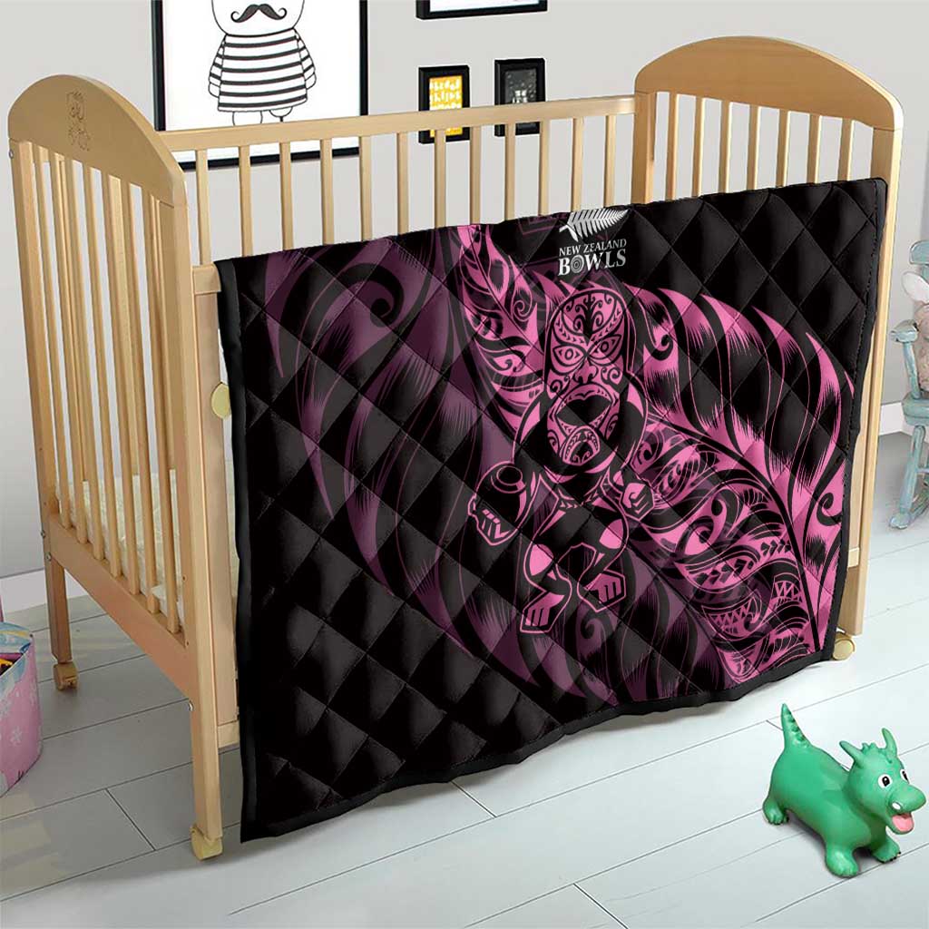 New Zealand Lawn Bowls Quilt Pink Maori Warrior Tribal Silver Fern - Polynesian Pride