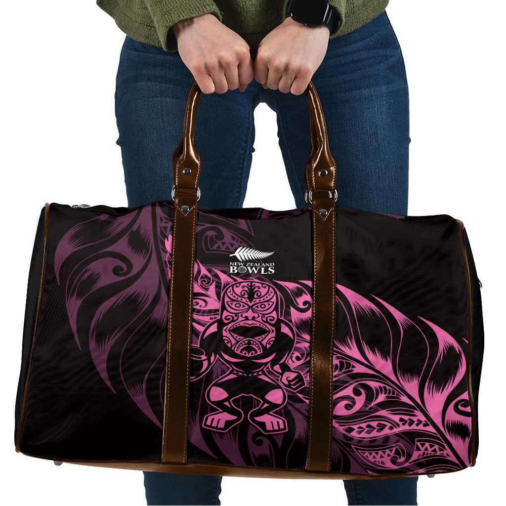 New Zealand Lawn Bowls Travel Bag Pink Maori Warrior Tribal Silver Fern - Polynesian Pride