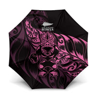 New Zealand Lawn Bowls Umbrella Pink Maori Warrior Tribal Silver Fern - Polynesian Pride