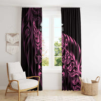 New Zealand Lawn Bowls Window Curtain Pink Maori Warrior Tribal Silver Fern - Polynesian Pride