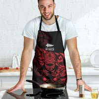 New Zealand Lawn Bowls Apron Red Maori Warrior Tribal Silver Fern - Polynesian Pride