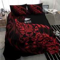 New Zealand Lawn Bowls Bedding Set Red Maori Warrior Tribal Silver Fern - Polynesian Pride