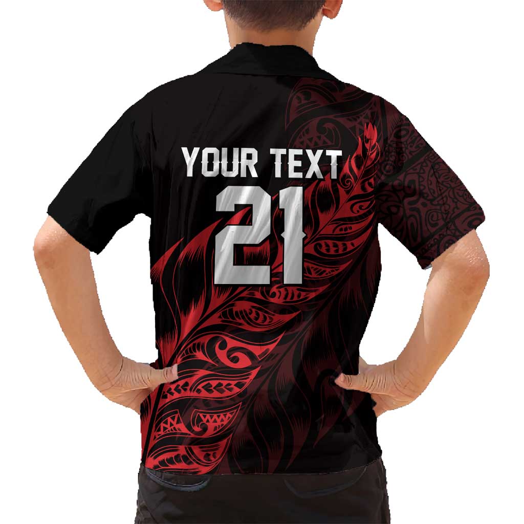 New Zealand Lawn Bowls Custom Family Matching Tank Maxi Dress and Hawaiian Shirt Red Maori Warrior Tribal Silver Fern - Polynesian Pride