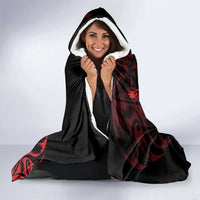 New Zealand Lawn Bowls Hooded Blanket Red Maori Warrior Tribal Silver Fern - Polynesian Pride