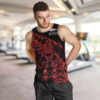 New Zealand Lawn Bowls Custom Men Tank Top Red Maori Warrior Tribal Silver Fern - Polynesian Pride
