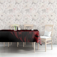 New Zealand Lawn Bowls Tablecloth Red Maori Warrior Tribal Silver Fern - Polynesian Pride