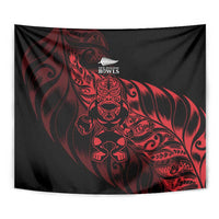 New Zealand Lawn Bowls Tapestry Red Maori Warrior Tribal Silver Fern - Polynesian Pride