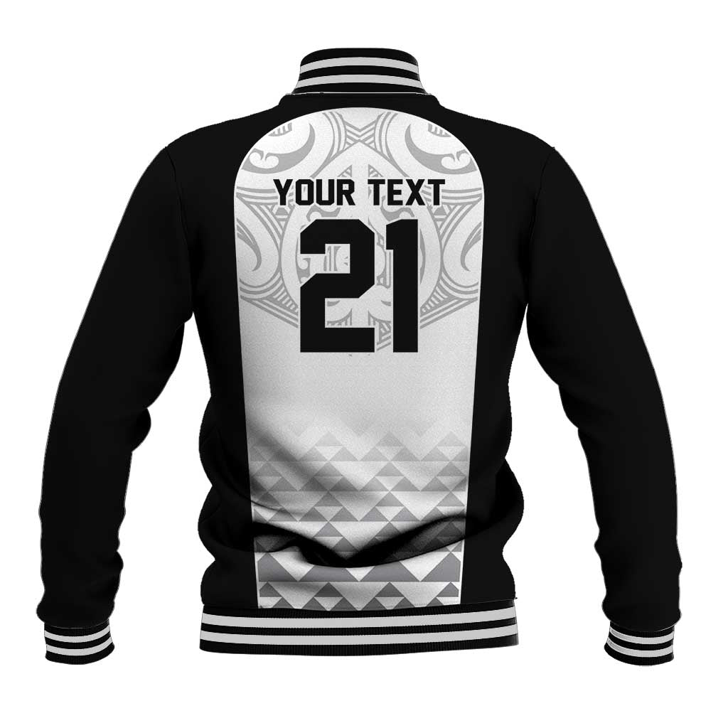 World Football 2026 New Zealand Custom Baseball Jacket All White Fern Maori Tribal - Polynesian Pride