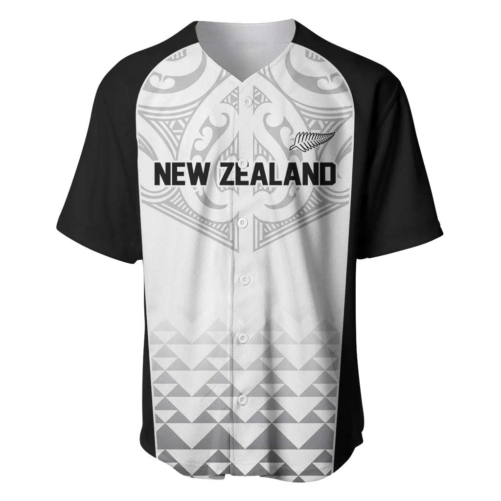 World Football 2026 New Zealand Custom Baseball Jersey All White Fern Maori Tribal - Polynesian Pride