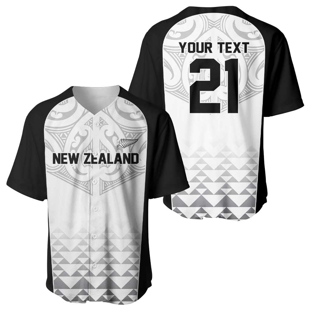 World Football 2026 New Zealand Custom Baseball Jersey All White Fern Maori Tribal - Polynesian Pride