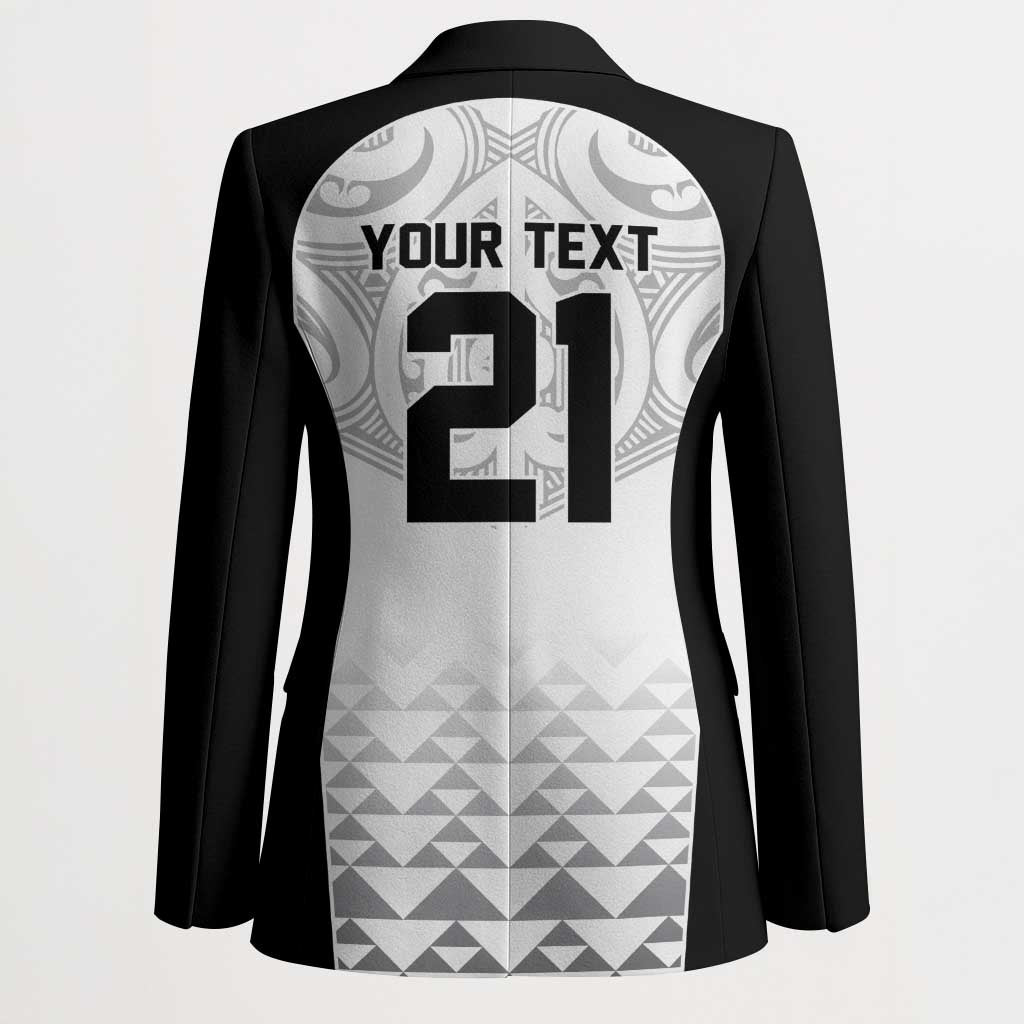 World Football 2026 New Zealand Custom Blazer All White Fern Maori Tribal - Polynesian Pride