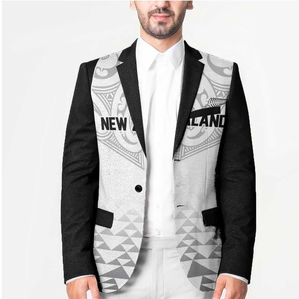World Football 2026 New Zealand Custom Blazer All White Fern Maori Tribal - Polynesian Pride