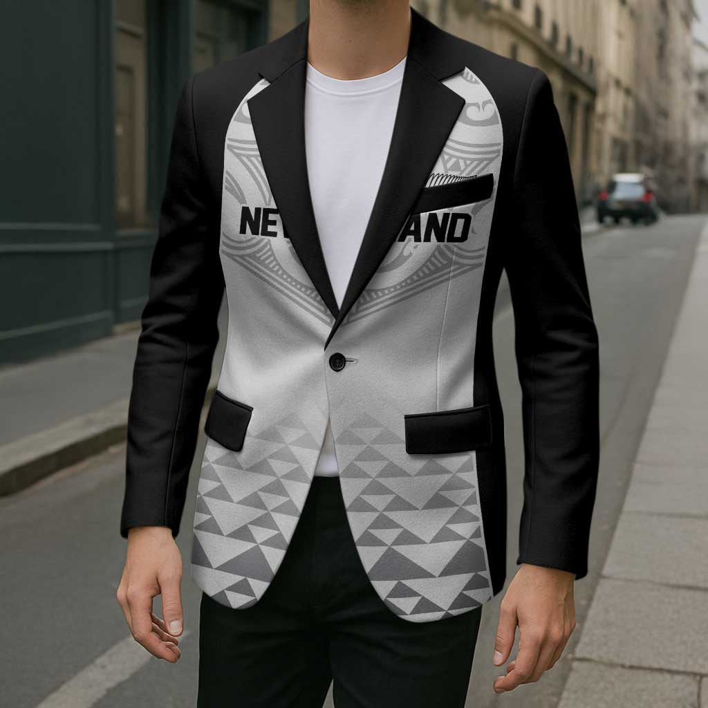 World Football 2026 New Zealand Custom Blazer All White Fern Maori Tribal - Polynesian Pride