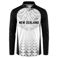 World Football 2026 New Zealand Custom Button Sweatshirt All White Fern Maori Tribal - Polynesian Pride
