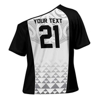 World Football 2026 New Zealand Custom Cross Shoulder Shirt All White Fern Maori Tribal - Polynesian Pride