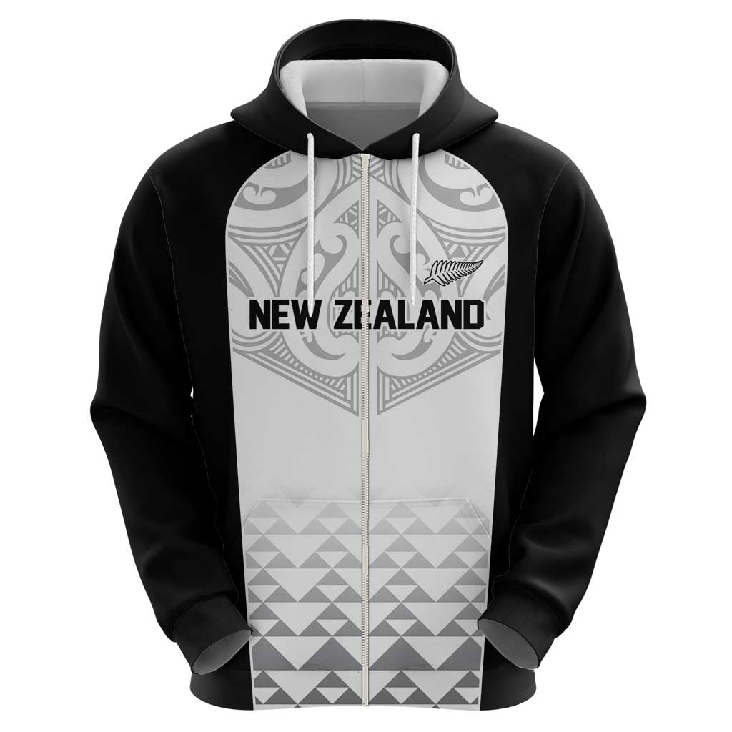 World Football 2026 New Zealand Custom Hoodie All White Fern Maori Tribal - Polynesian Pride