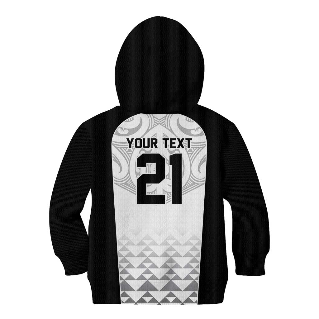 World Football 2026 New Zealand Custom Kid Hoodie All White Fern Maori Tribal - Polynesian Pride