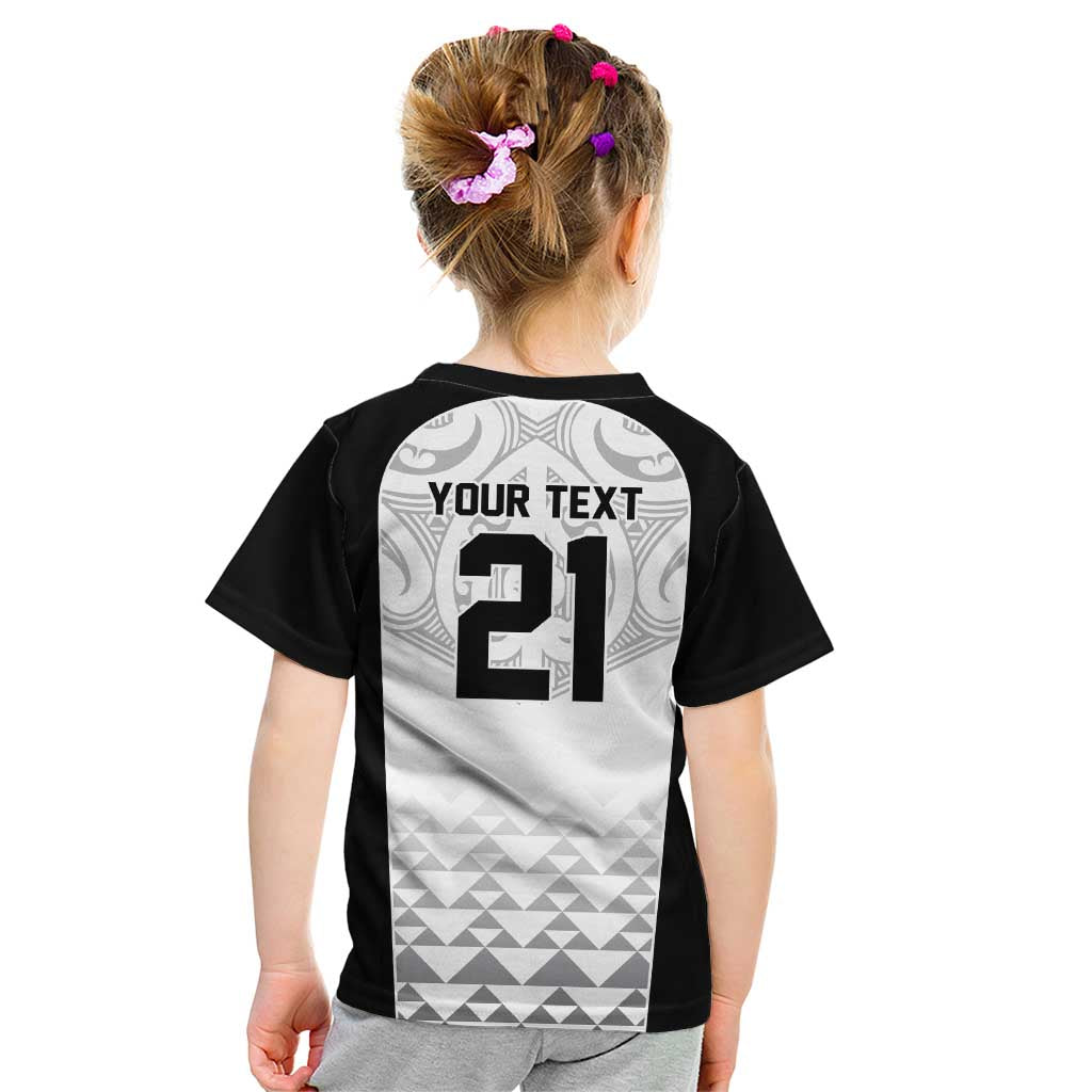 World Football 2026 New Zealand Custom Kid T Shirt All White Fern Maori Tribal - Polynesian Pride