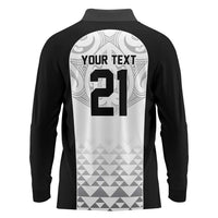 World Football 2026 New Zealand Custom Long Sleeve Polo Shirt All White Fern Maori Tribal - Polynesian Pride