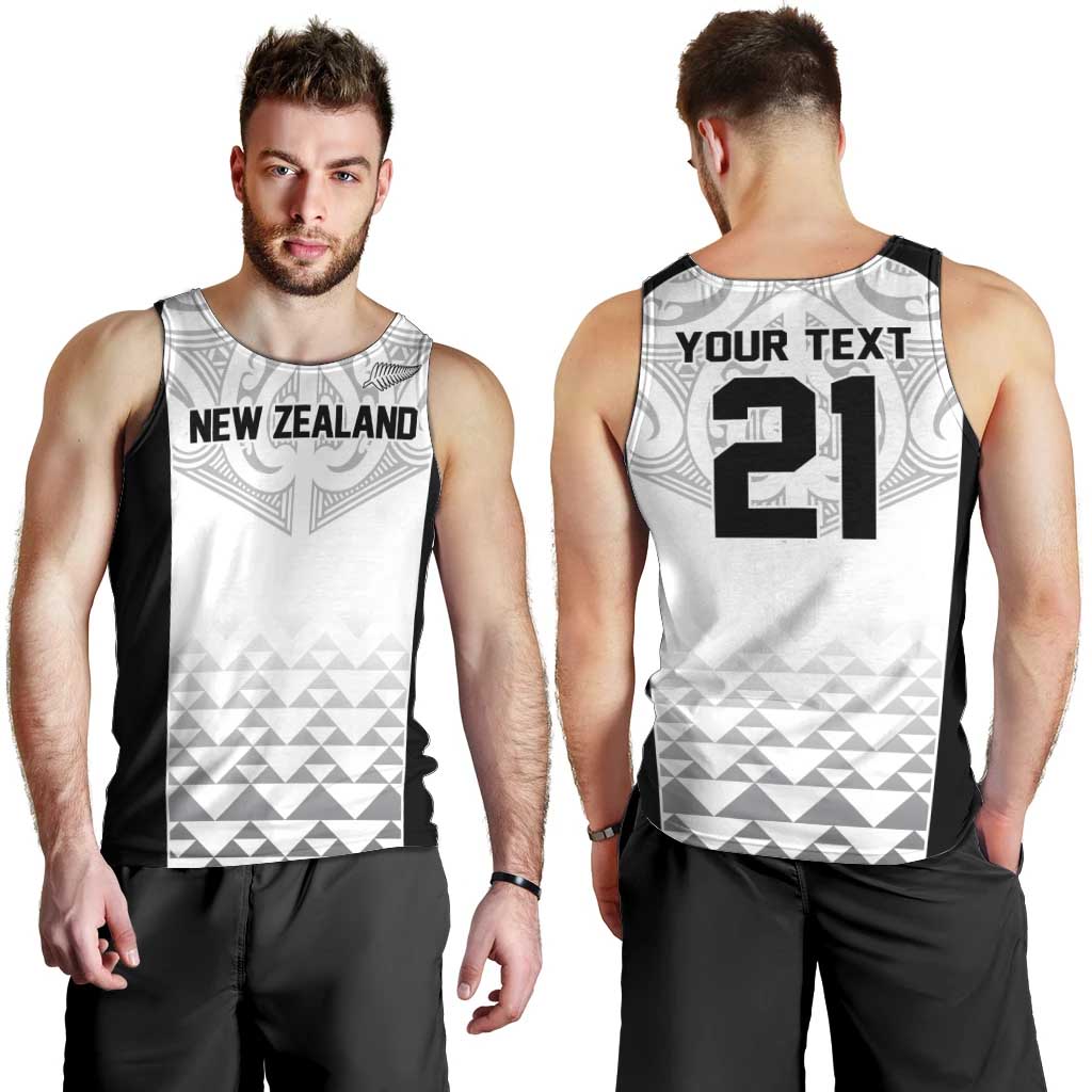 World Football 2026 New Zealand Custom Men Tank Top All White Fern Maori Tribal - Polynesian Pride