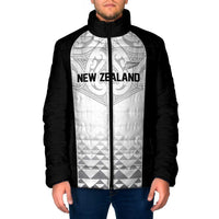 World Football 2026 New Zealand Custom Padded Jacket All White Fern Maori Tribal - Polynesian Pride