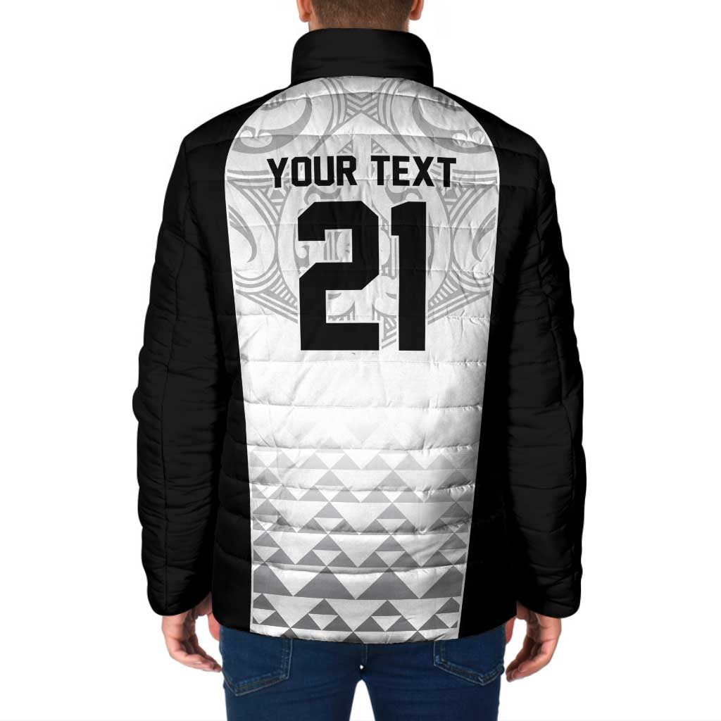 World Football 2026 New Zealand Custom Padded Jacket All White Fern Maori Tribal - Polynesian Pride