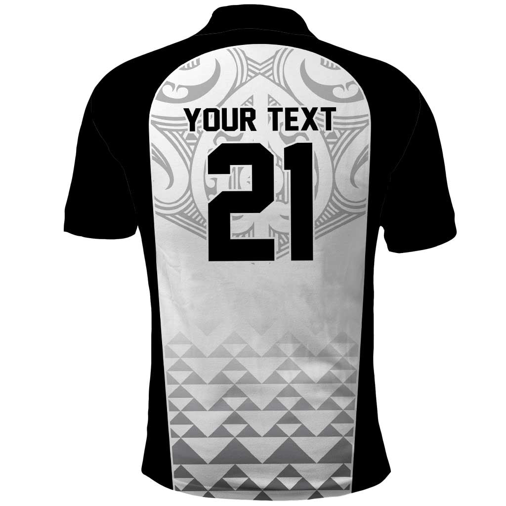 World Football 2026 New Zealand Custom Polo Shirt All White Fern Maori Tribal - Polynesian Pride