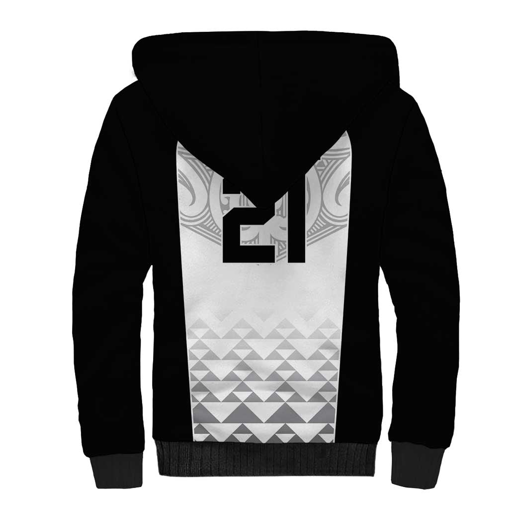 World Football 2026 New Zealand Custom Sherpa Hoodie All White Fern Maori Tribal - Polynesian Pride