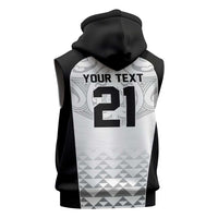 World Football 2026 New Zealand Custom Sleeveless Hoodie All White Fern Maori Tribal - Polynesian Pride