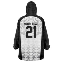World Football 2026 New Zealand Custom Wearable Blanket Hoodie All White Fern Maori Tribal - Polynesian Pride